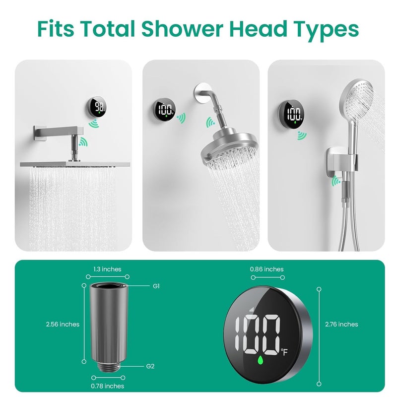 Long River MX08 Wireless Shower Temperature Monitor, Shower Thermometer for Heads & Systems | Hydro-Powered Sensor, IPX7 Waterproof Adjustable Display | Real-Time Tracking, Christmas Gifts - Image 5